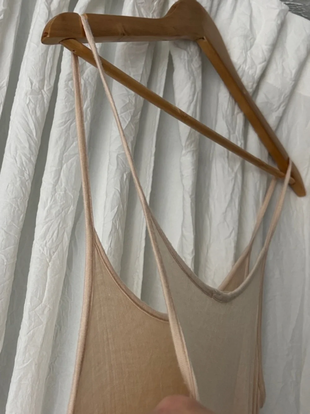 easel Nude Blush Layered Ruffle Hem Camisole Dress